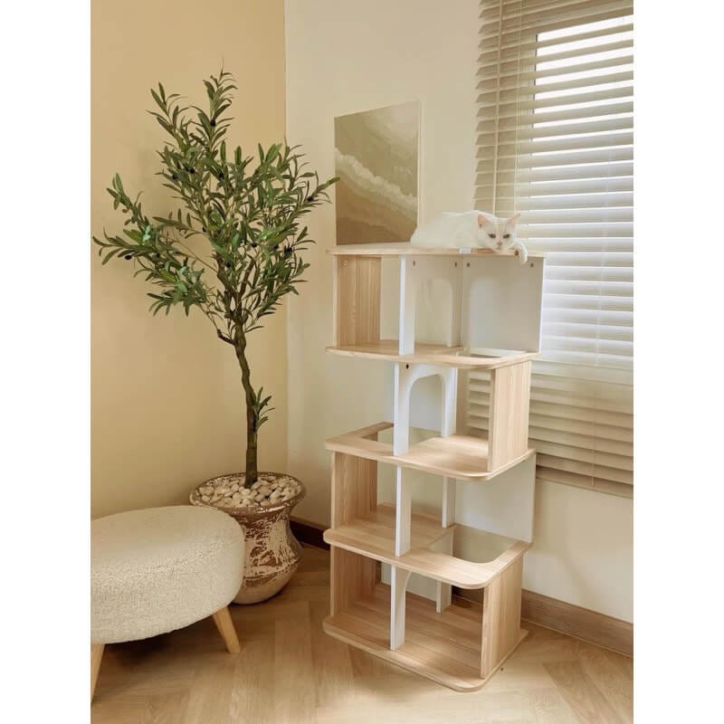 คอนโดแมว สไตล์มินิมอล PROSPACE FURNTIRUE ขนาด 60X40X127.5 ซม. สีไวท์เมเปิ้ล_10