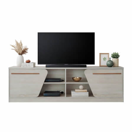 ชั้นวางทีวี PROSPACE FURNITURE มิกิ สีไวท์บีช/น้ำตาล_0