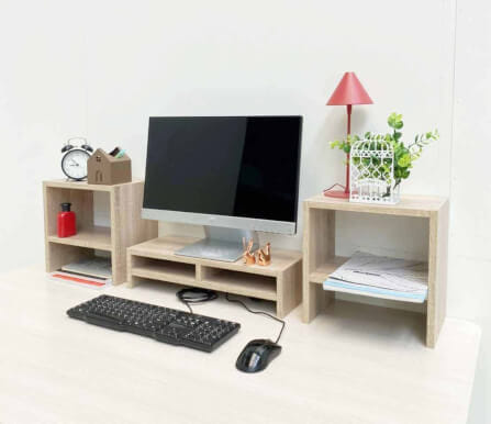 ชุดชั้นวางจอคอม PROSPACE FURNITURE รุ่น ANGASSO สีไวท์เมเปิ้ล เซ็ต 3 ชิ้น (ชั้นวางจอคอมและชั้นวางอเนกประสงค์)_10