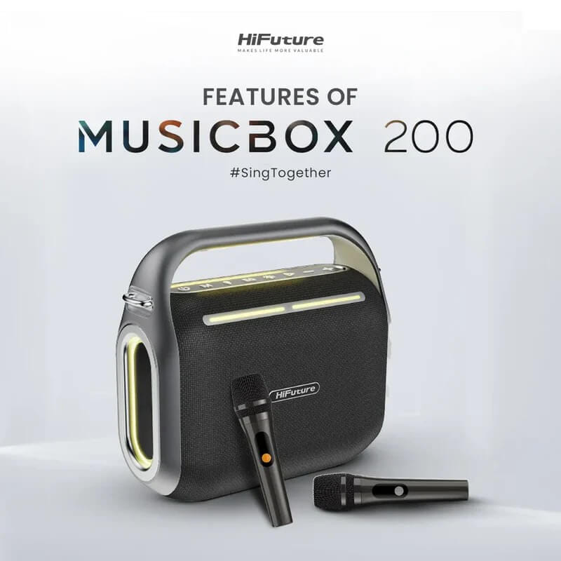 ลำโพงบลูทูธ สำหรับร้องคาราโอเกะ HIFUTURE MUSICBOX 200 สีดำ