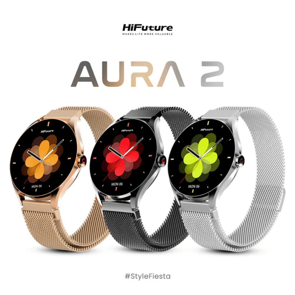 สมาร์ทวอทช์ HIFUTURE AURA 2 หน้าจอ AMOLED 1.32 นิ้ว สีดำ