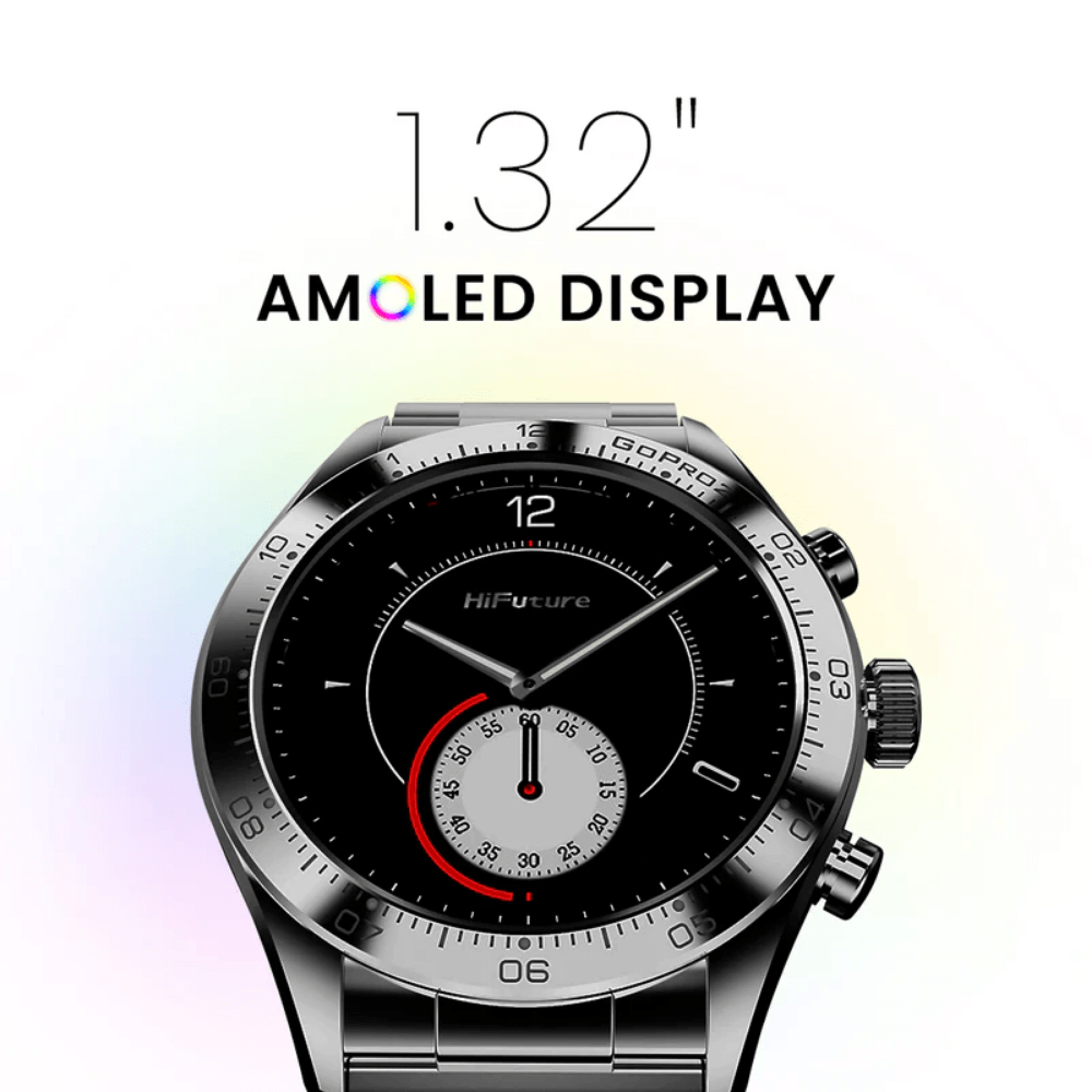 สมาร์ทวอทช์ HIFUTURE GO PRO 2 มีฟีเจอร์ AI หน้าจอ AMOLED 1.32 นิ้ว สี SILVER
