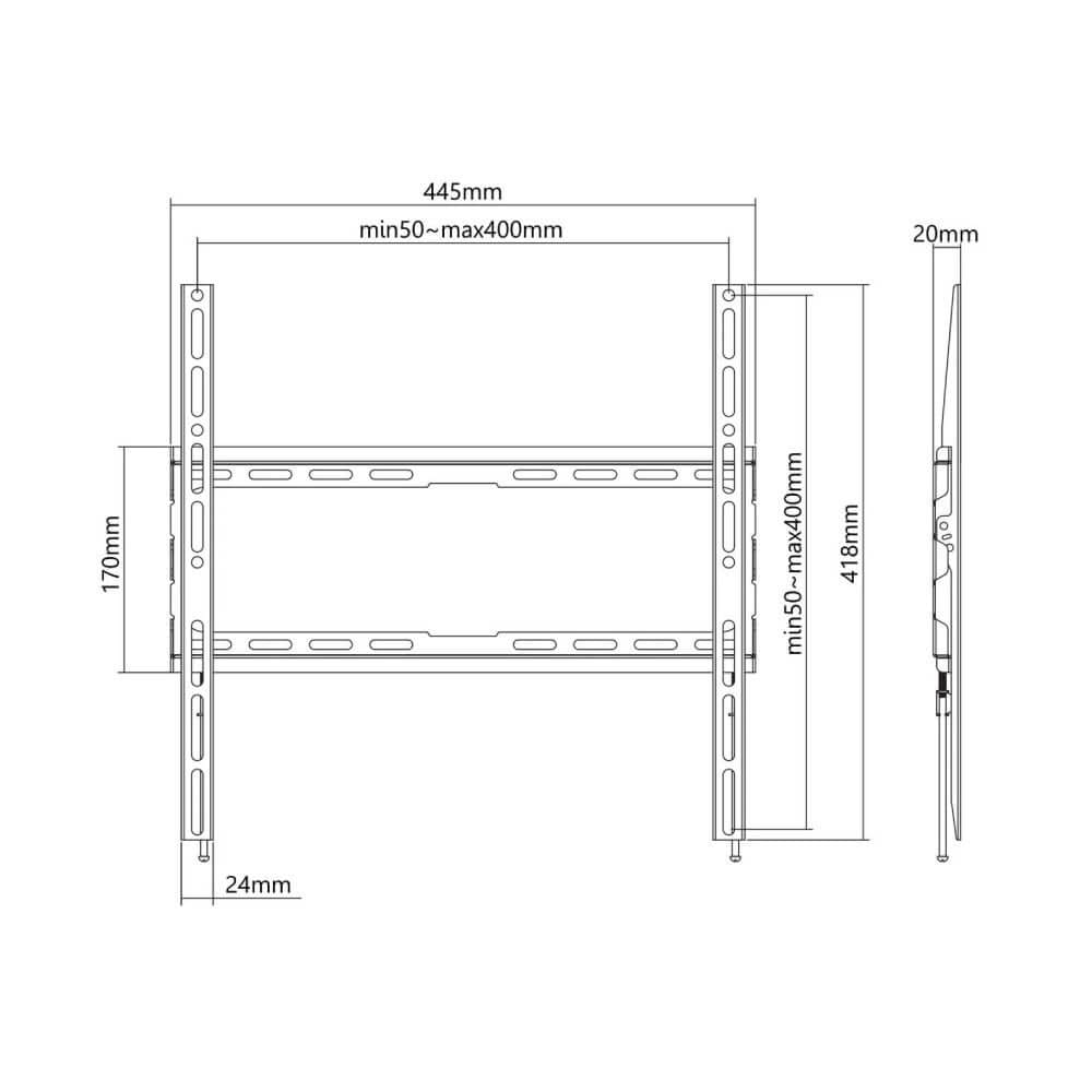 ขาแขวนทีวีติดผนัง MANHATTAN แบบ FIXED รองรับขนาดจอ 32-55 นิ้ว_4