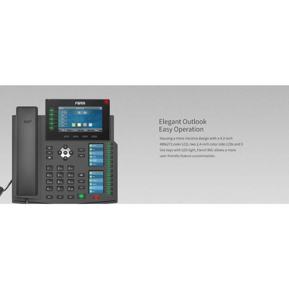 โทรศัพท์สำนักงาน FANVIL FNV-X6U สีดำ ( HIGH-END IP PHONE)