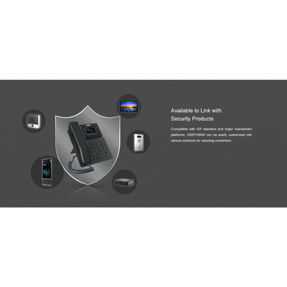 โทรศัพท์สำนักงาน FANVIL FNV-V60W สีดำ (BASIC-LEVEL IP PHONE)