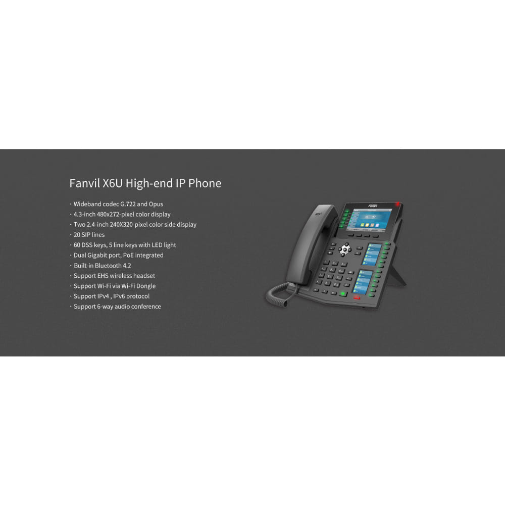 โทรศัพท์สำนักงาน FANVIL FNV-X6U สีดำ ( HIGH-END IP PHONE)