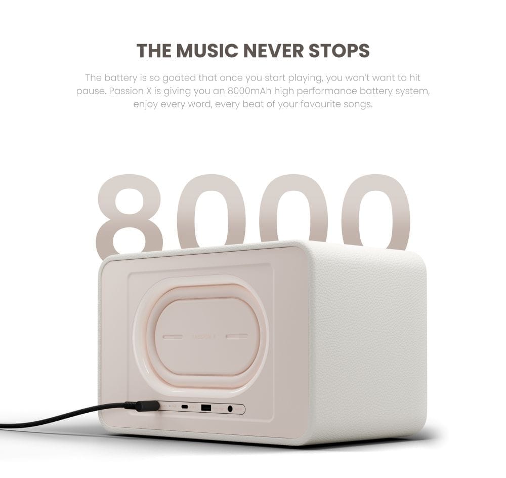 ลำโพงบลูทูธ HIFUTURE PASSION X TWO-WAY FULL-RANGE 100W สีกาแฟลาเต้