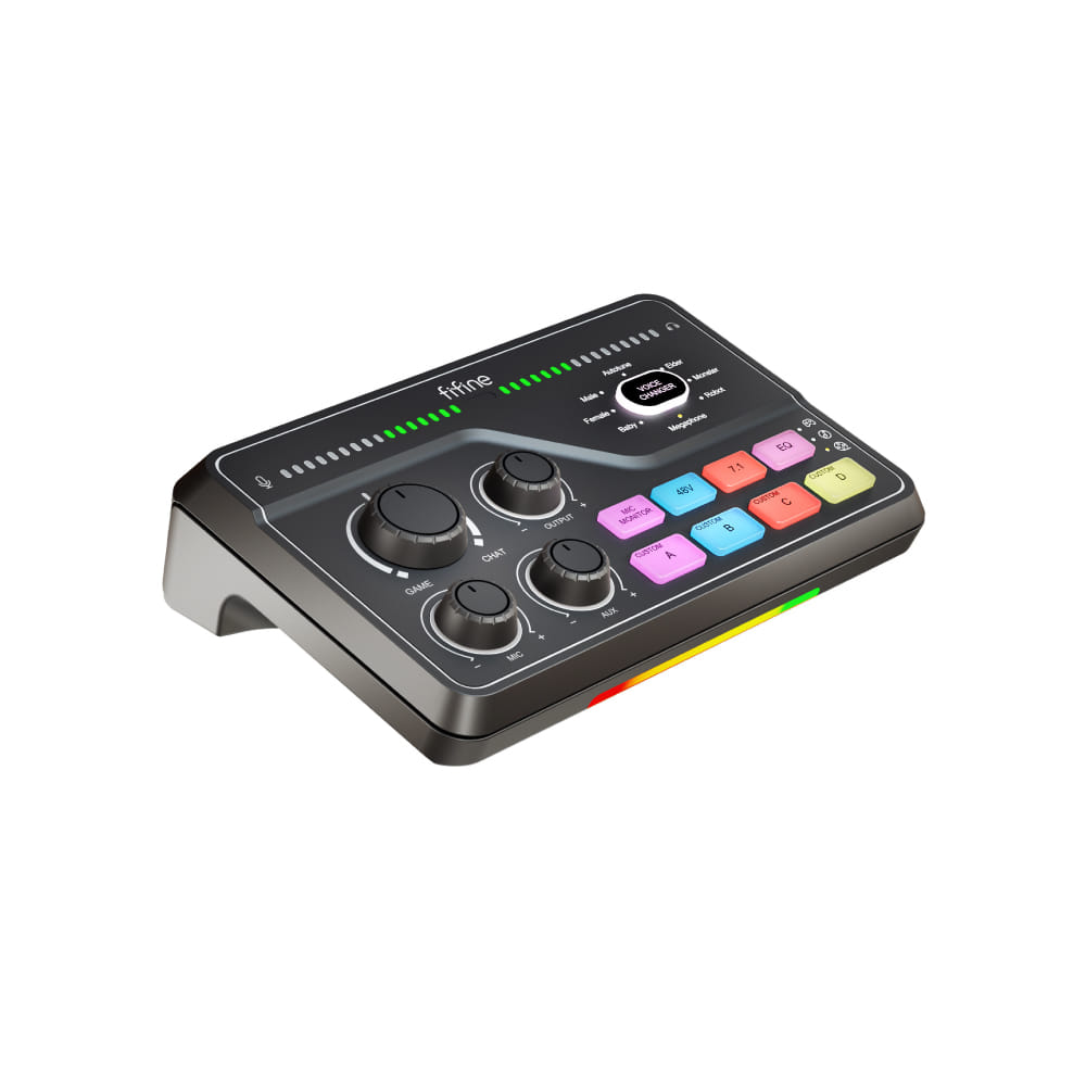 มิกเซอร์ FIFINE SC8 GAMING AUDIO MIXER สีดำ สำหรับสตรีมมิ่ง_1
