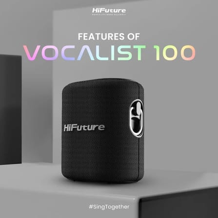 ลำโพงบลูทูธ HIFUTURE VOCALIST 100 พร้อมไมโครโฟน สีเงิน_3