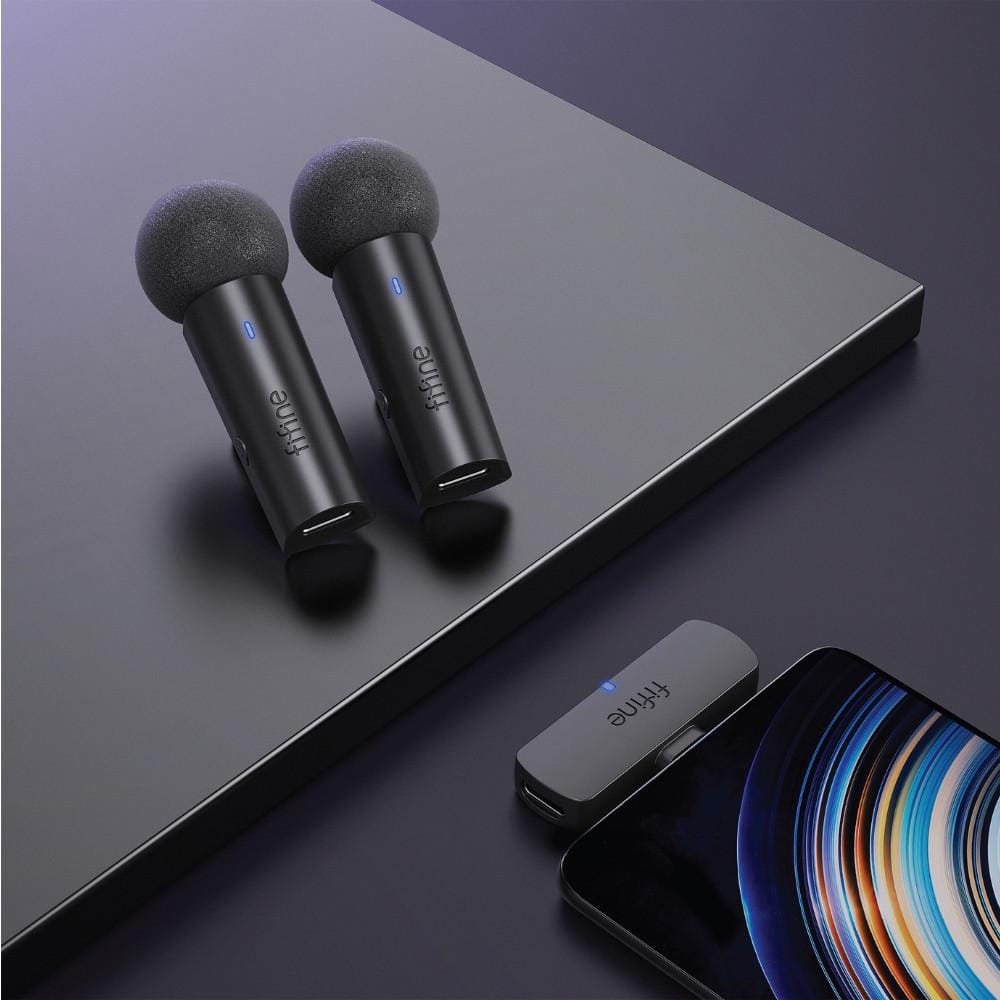 ไมโครโฟนไร้สาย FIFINE M8 DUAL WIRELESS LAPEL สีดำ_2