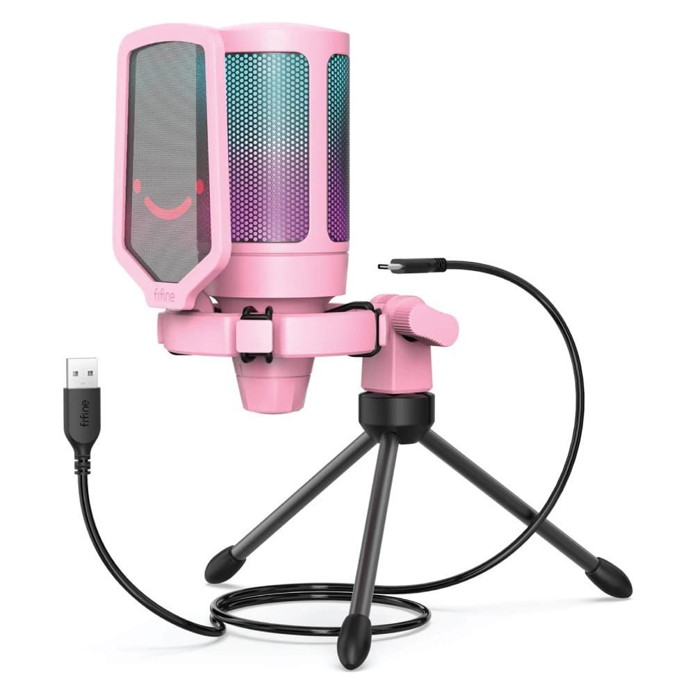 ไมโครโฟน FIFINE AMPLIGAME A6V USB สีชมพู_1