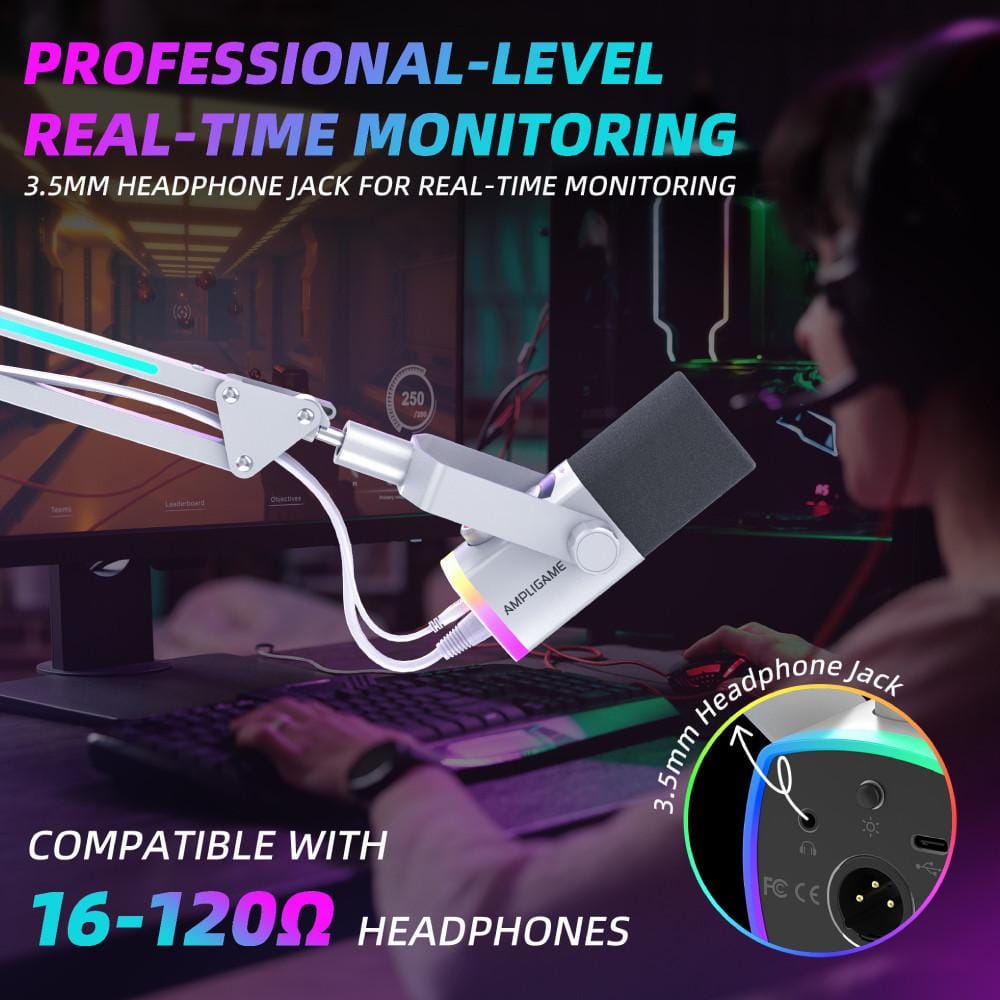 ไมโครโฟน FIFINE AM8PROT DYNAMIC MIC WITH BOOM ARM สีดำ_4