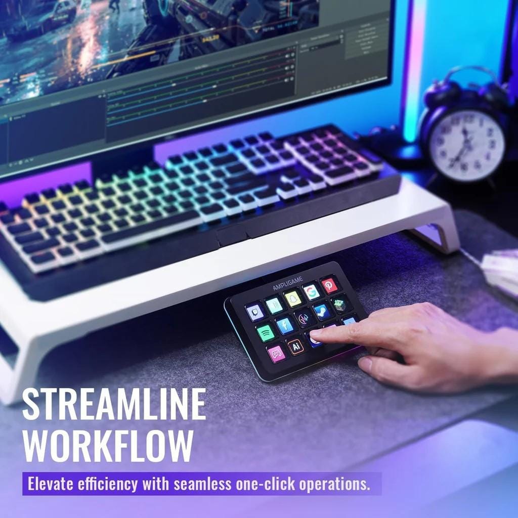 อุปกรณ์ควบคุมสตรีม FIFINE D6 STREAM CONTROLLER สีดำ_3