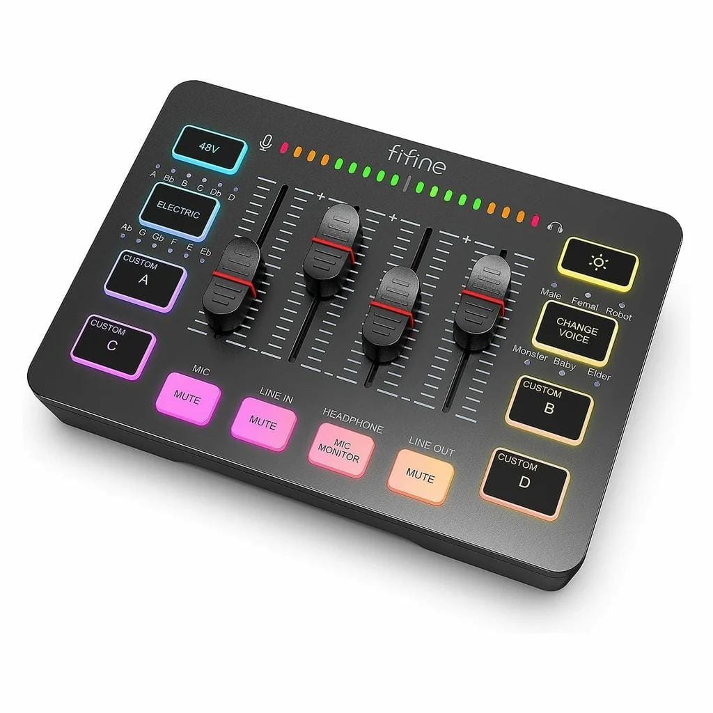 มิกเซอร์ขนาดพกพา FIFINE SC3 AMPLIGAME MIXER สีดำ