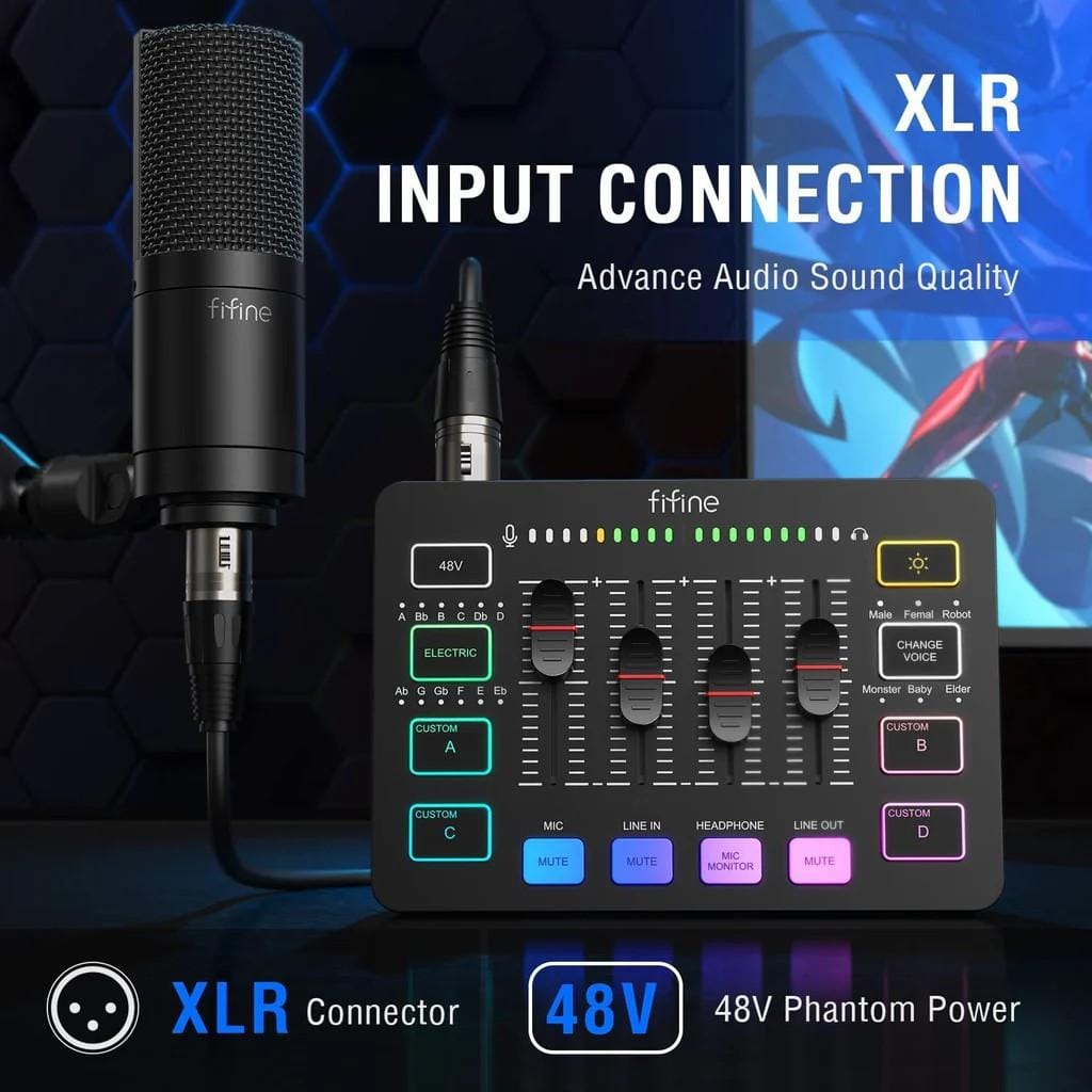 มิกเซอร์ขนาดพกพา FIFINE SC3 AMPLIGAME MIXER สีดำ_5