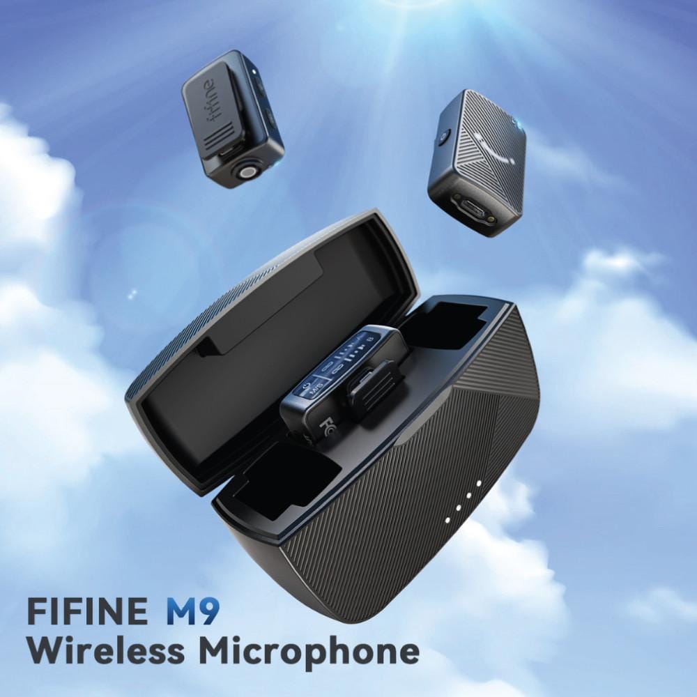 ไมโครโฟนไร้สาย FIFINE M9 DUAL WIRELESS LAVALIER สีดำ_5