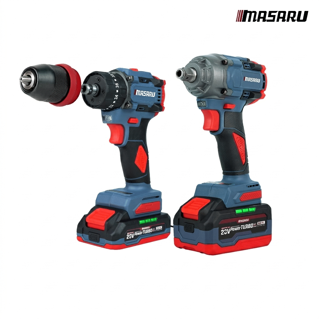 ชุดเซ็ตสว่านไขควงบล็อกไร้สาย MASARU 20V รุ่น SCCG-100 (พร้อมแบตเตอรี่และแท่นชาร์จ)