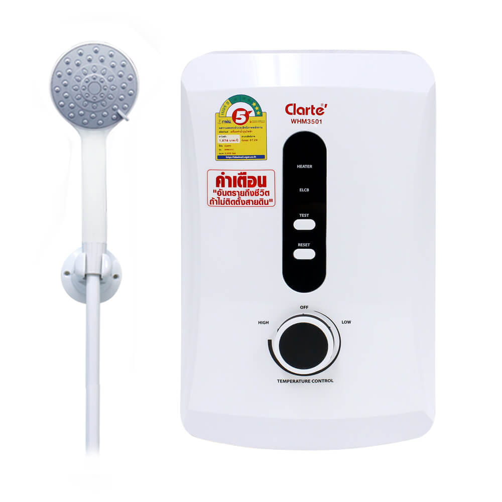 เครื่องทำน้ำอุ่น CLARTE' 3500W รุ่น WHM3501  (ไม่รวมติดตั้ง)_0