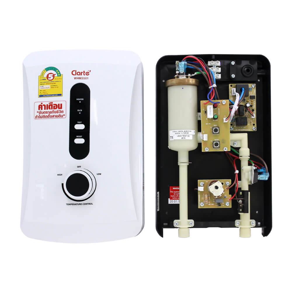 เครื่องทำน้ำอุ่น CLARTE' 3500W รุ่น WHM3501  (ไม่รวมติดตั้ง)_13