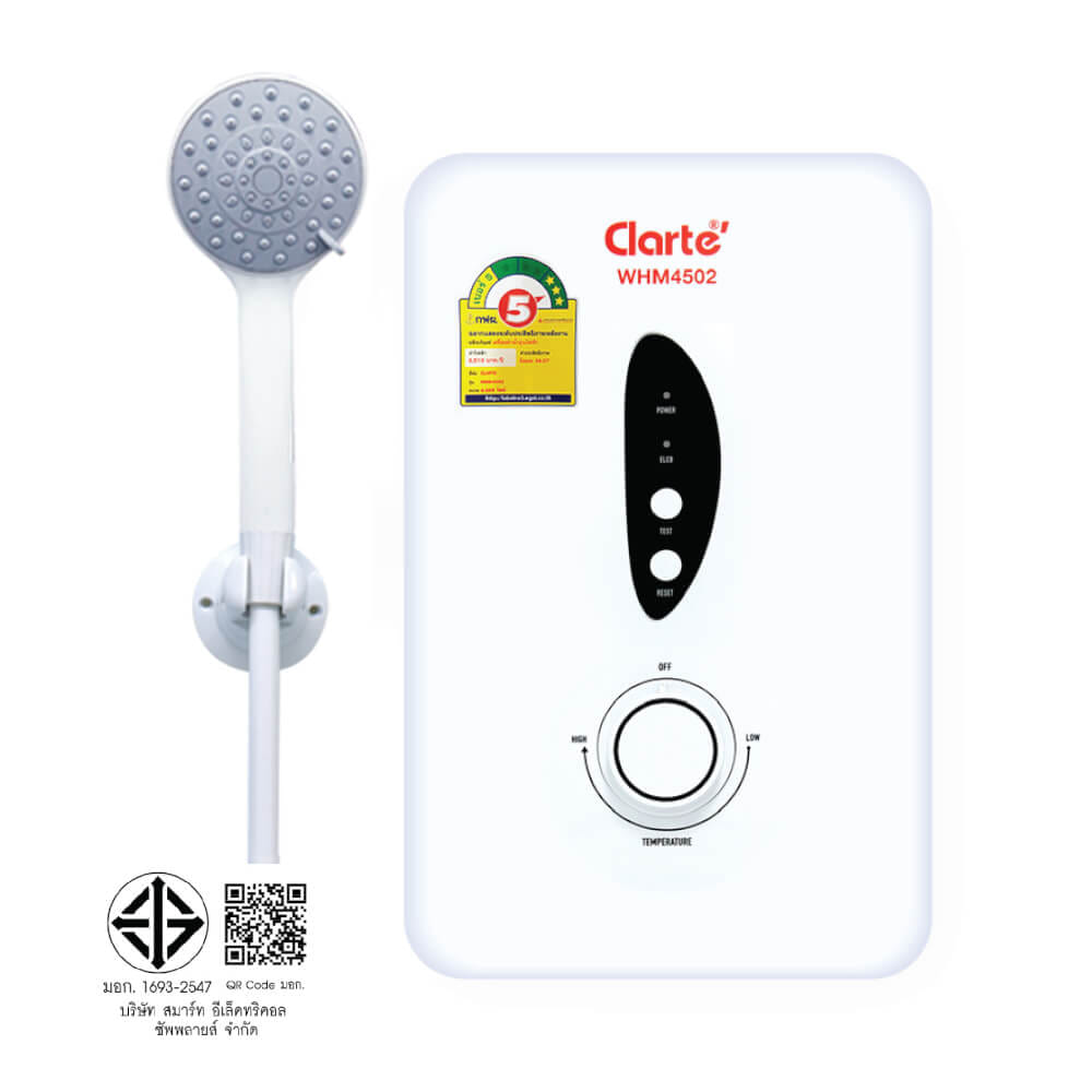 เครื่องทำน้ำอุ่น CLARTE' 4500Wรุ่น WHM4502 (ไม่รวมติดตั้ง)_9