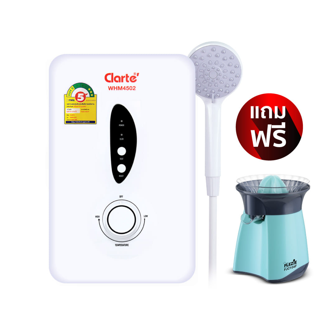 เครื่องทำน้ำอุ่น CLARTE' 4500Wรุ่น WHM4502 (ไม่รวมติดตั้ง)_0