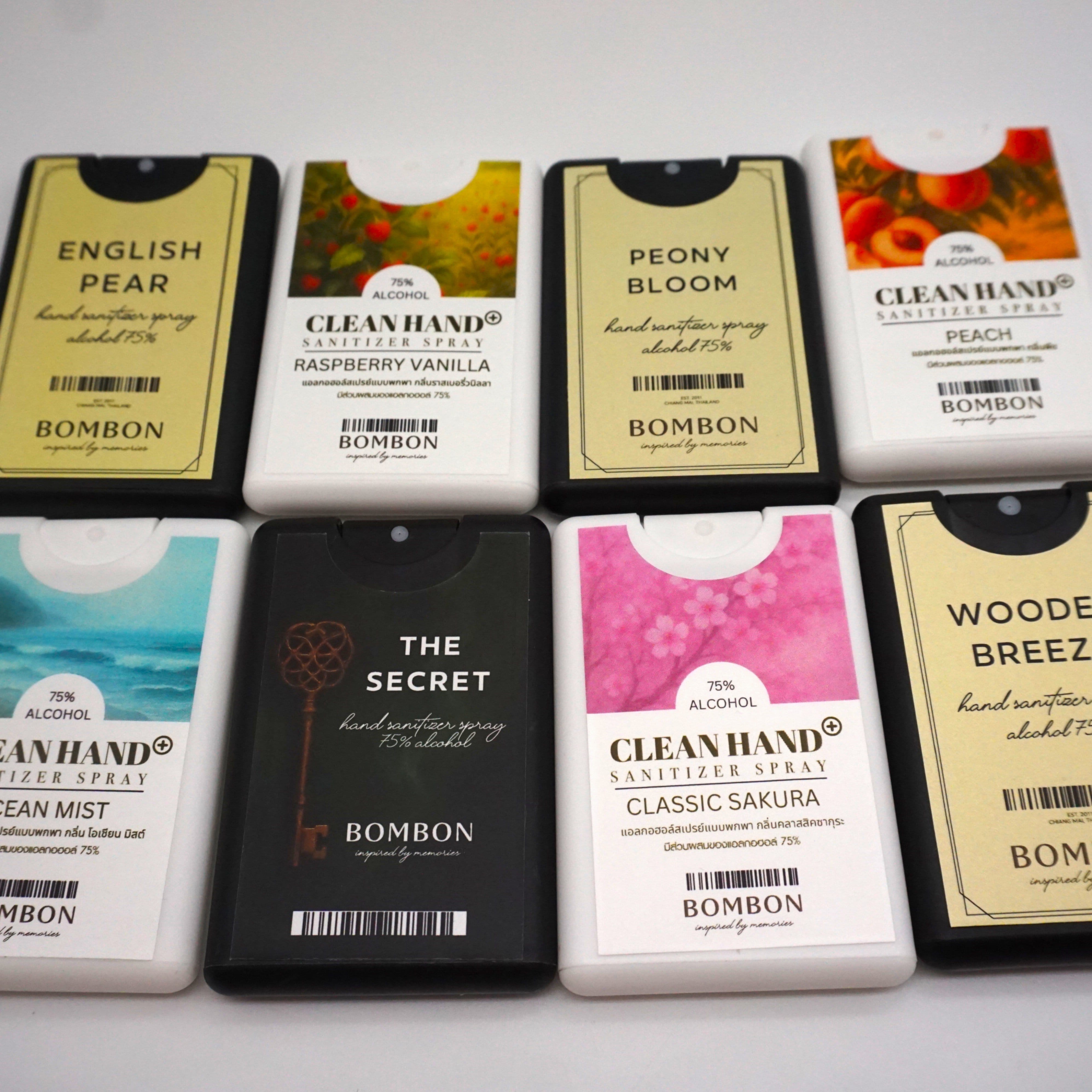 สเปรย์แอลกอฮอล์ BOMBON 20 มล. กลิ่น RASPBERRY VANILLA