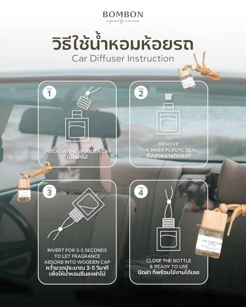 น้ำหอมปรับอากาศรถยนต์ BOMBON ขนาด 8 มล. กลิ่น OCEAN MIST_4