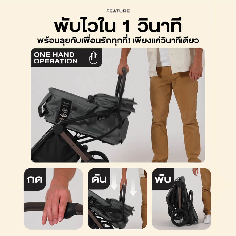 รถเข็นสัตว์เลี้ยงพับได้ FIKAGO รุ่น AGILE 2 สีเบจ