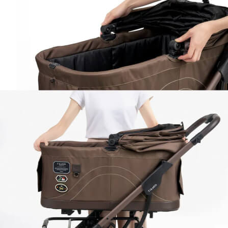 รถเข็นสัตว์เลี้ยง 2 IN 1 FIKAGO รุ่น TOGGLE สี BLOSSOM GROVE (ถอดคาร์ชีทและพับได้)_3