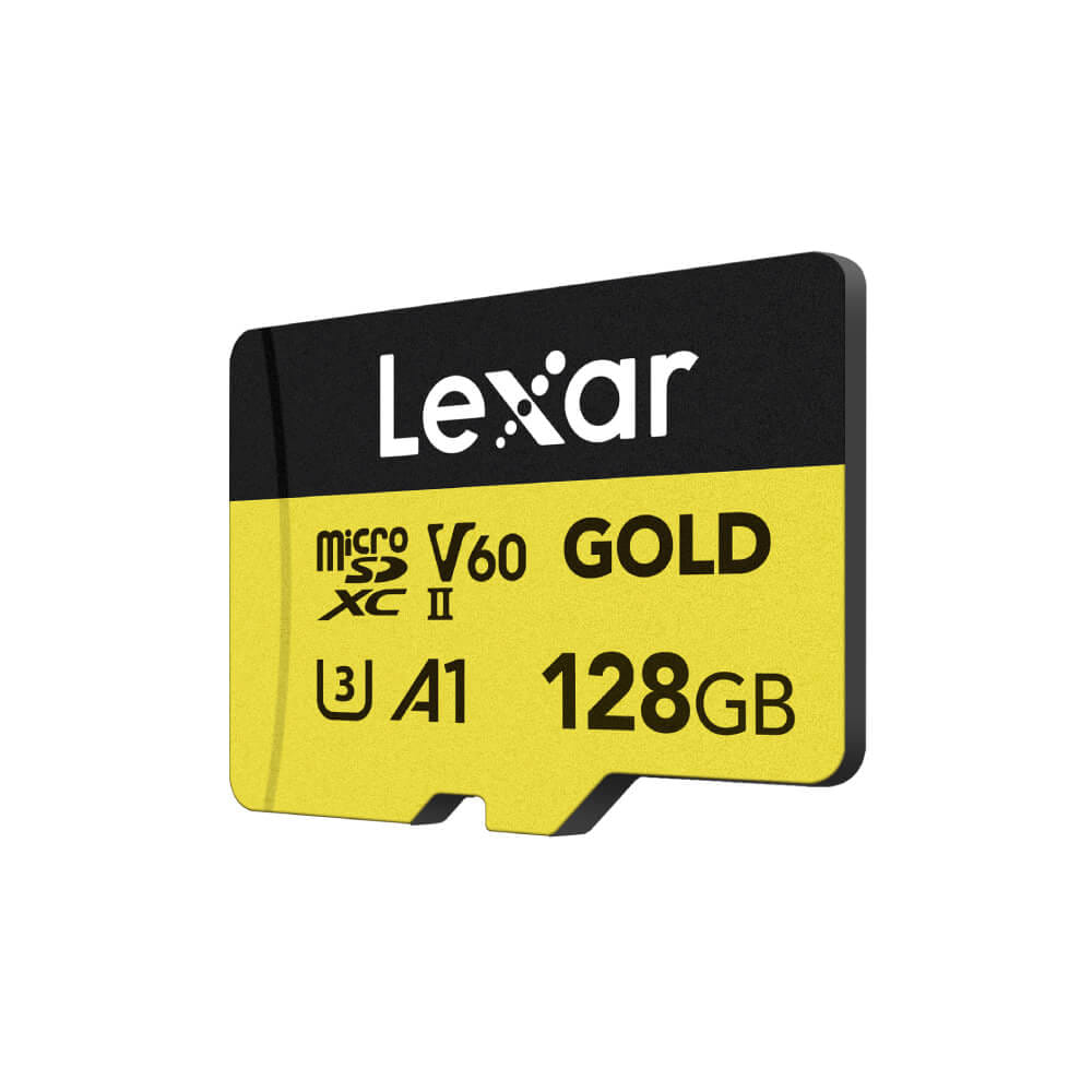 การ์ดหน่วยความจำ ไมโครเอสดีการ์ด LEXAR GOLD MICROSD CARD 128GB UHS-II U3 V60 FULL-HD 3D 4K RW280/100MB/S (LMSGOLD128G)_0