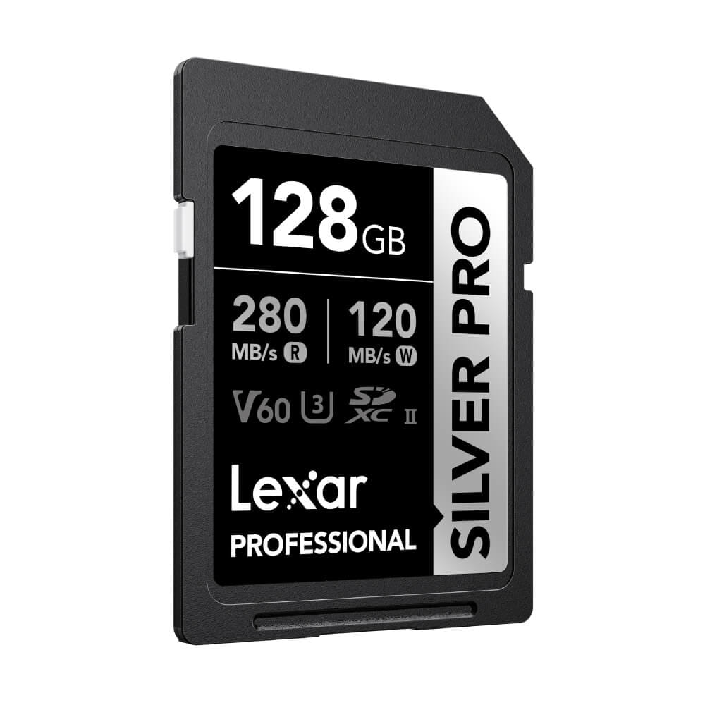การ์ดหน่วยความจำ เอสดีการ์ด LEXAR SILVER PRO 128GB UHS-II U3 V60 SD CARD FULL-HD 3D 4K RW280/120MB/S (LSDSIPR128G)_0