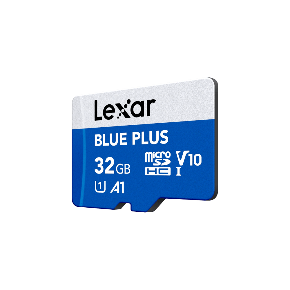 การ์ดหน่วยความจำ ไมโครเอสดีการ์ด LEXAR MICROSD CARD BLUE PLUS 32GB R100MB/S1 (LMSBLPL032G-BNANG) FOR SMARTPHONES, TABLETS ACTION CAMERA_1