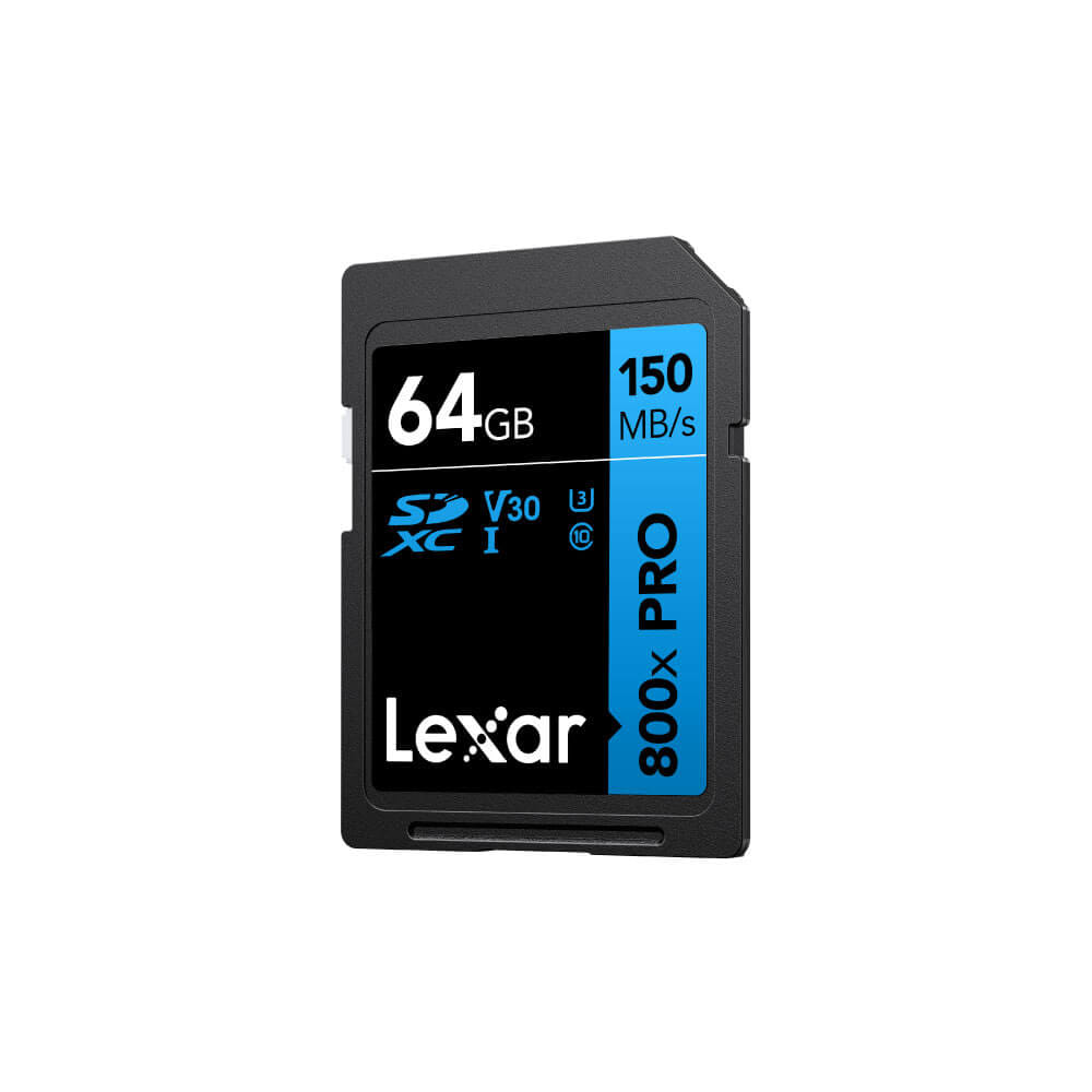 การ์ดหน่วยความจำ เอสดีการ์ด LEXAR 800XPRO 64GB SD CARD BLUE SERIES FULL-HD 4K RW150/45MB/S (LSD0800P064G-BNNNG)_1