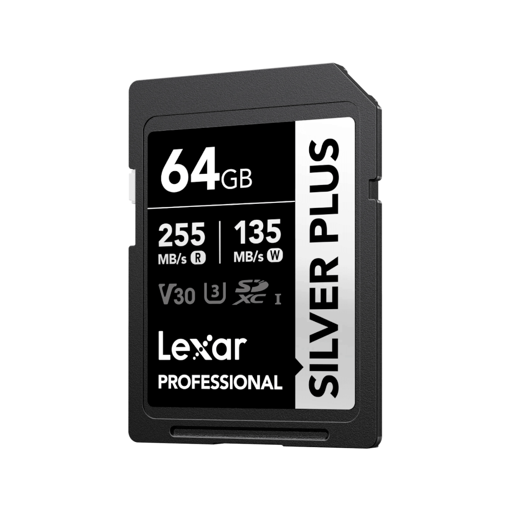 การ์ดหน่วยความจำ เอสดีการ์ด LEXAR SILVER PLUS 64GB UHS-I U3 V30 SD CARD FULL-HD 3D 4K RW205/100MB/S (LSDSIPL064G)_1