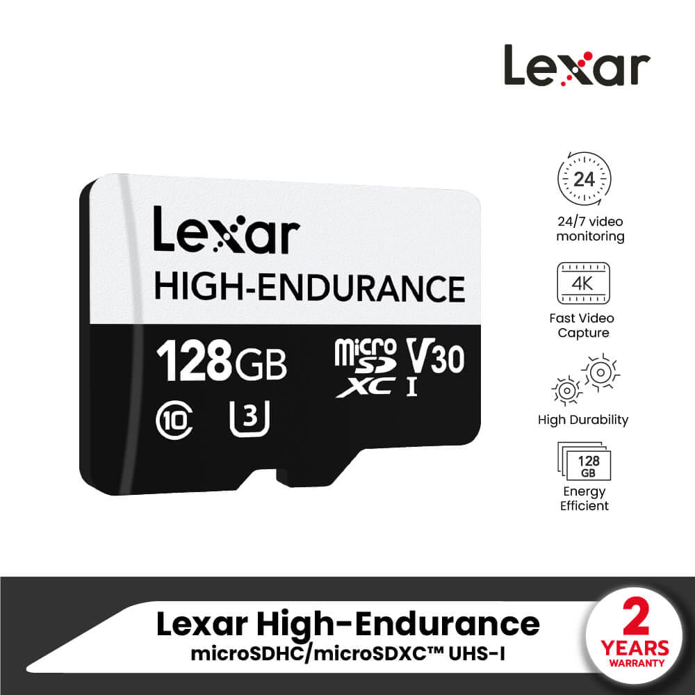 การ์ดหน่วยความจำ ไมโครเอสดีการ์ด LEXAR HIGH-ENDURANCE 128GB MICROSD CARD RW100/45MB/S (LMSHGED128G) SUPPORTS 1080P FULL-HD AND 4K VIDEO_7