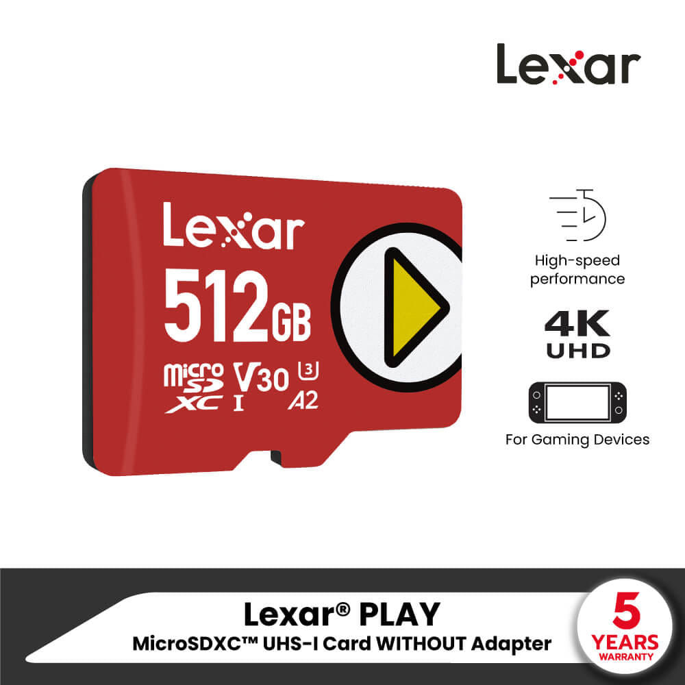 การ์ดหน่วยความจำ ไมโครเอสดีการ์ด LEXAR PLAY MICROSD CARD 512GB (ไมโครเอสดีการ์ด) RW160/100MB/S (LMSPLAY512G)_7