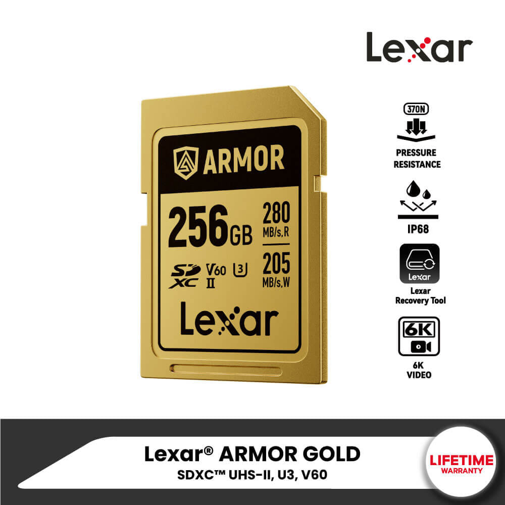 การ์ดหน่วยความจำ ไมโครเอสดีการ์ด LEXAR ARMOR GOLD 256GB SD CARD FULL-HD 6K RW280/205MB/S (LSDAMGL256G-RNNNG)_7