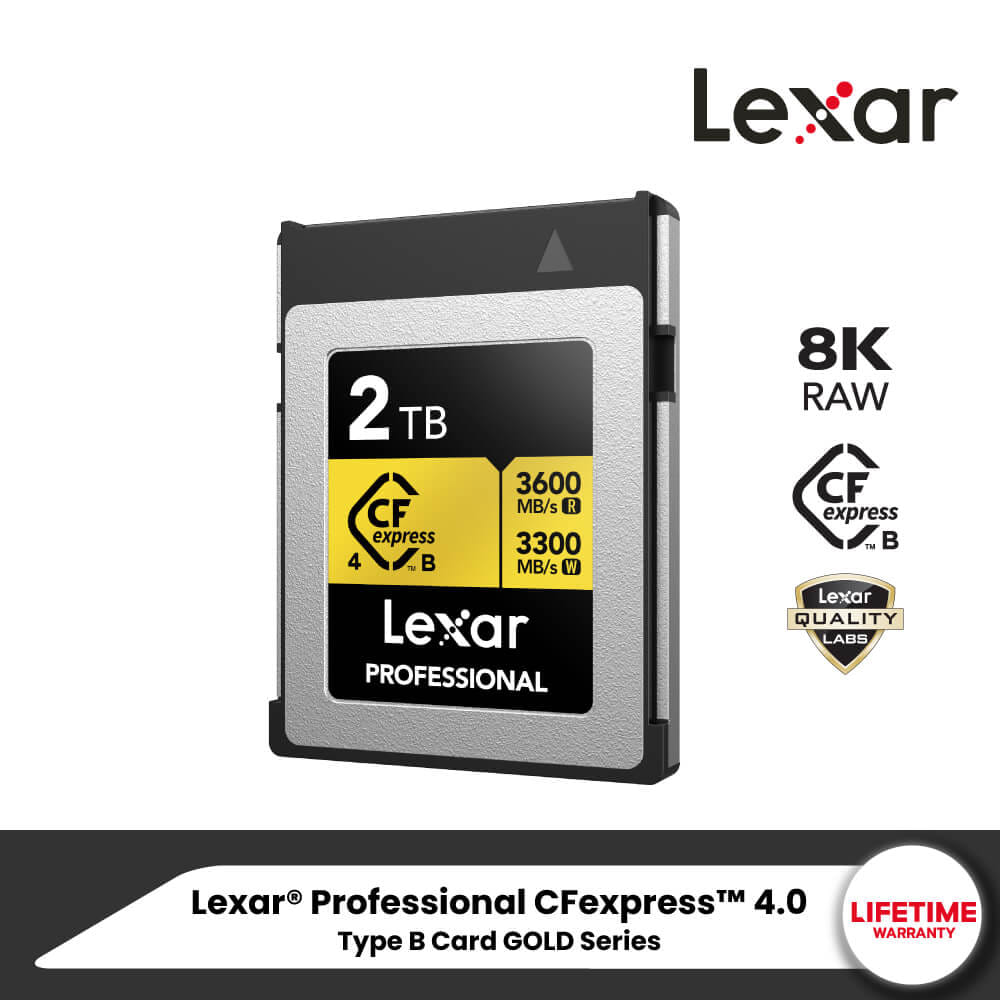 การ์ดหน่วยความจำ ซีเอฟเอ็กเพรสการ์ด LEXAR® CFEXPRESS™ 4.0 TYPE B CARD 2TB RW3600/3300MB/S VPG400 RAW 8K (LCXEXP4002T-RNENG)_6