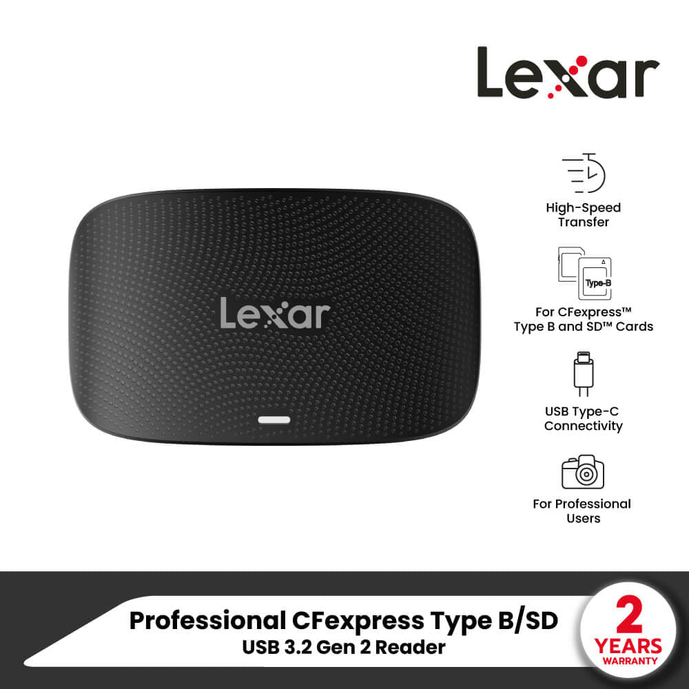การ์ดรีดเดอร์ Lexar Dual-Slot CFexpress TypeB, SD Card, USB3.2 Gen2 USH-I, UHS-II