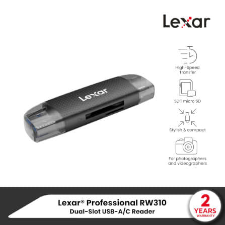 การ์ดรีดเดอร์ Lexar Dual-Slot SD/MicroSD Card, USB-A/C, UHS-I_4