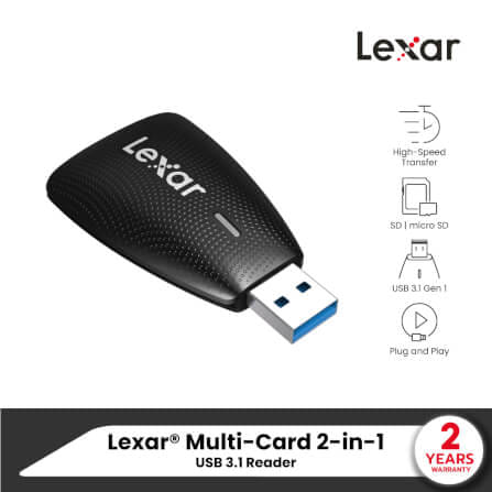 การ์ดรีดเดอร์ Lexar Dual-Slot SD/MicroSD Card, USB-A_8