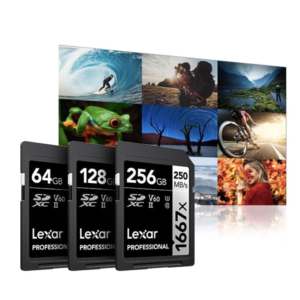 การ์ดหน่วยความจำ เอสดีการ์ด LEXAR SD1667X 64GB UHS-II U3 V60 SD CARD FULL-HD 3D 4K RW250/120MB/S (LSD64GCB1667)_6