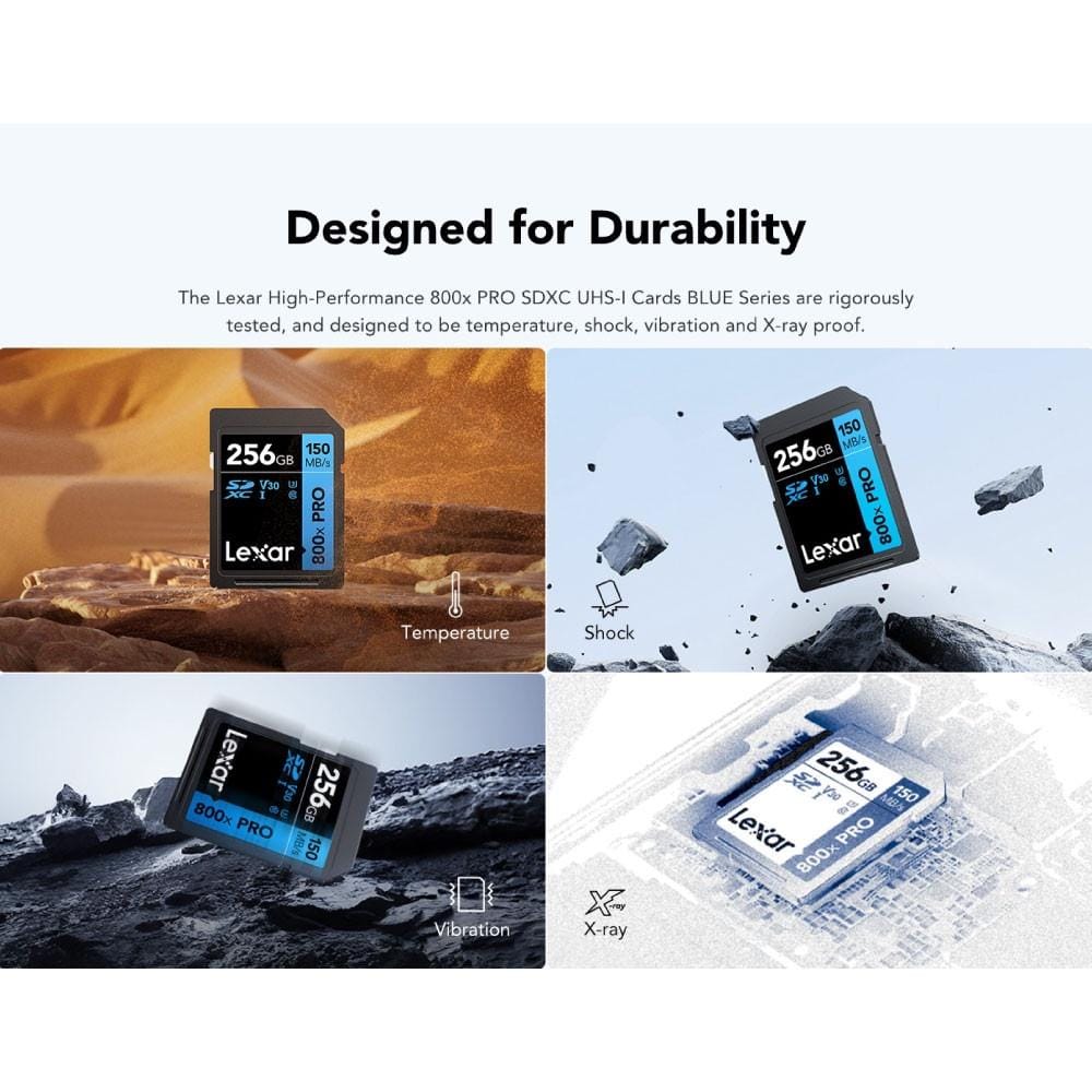 การ์ดหน่วยความจำ เอสดีการ์ด LEXAR 800XPRO 128GB SD CARD BLUE SERIES FULL-HD 4K RW150/45MB/S (LSD0800P128G-BNNNG)_6