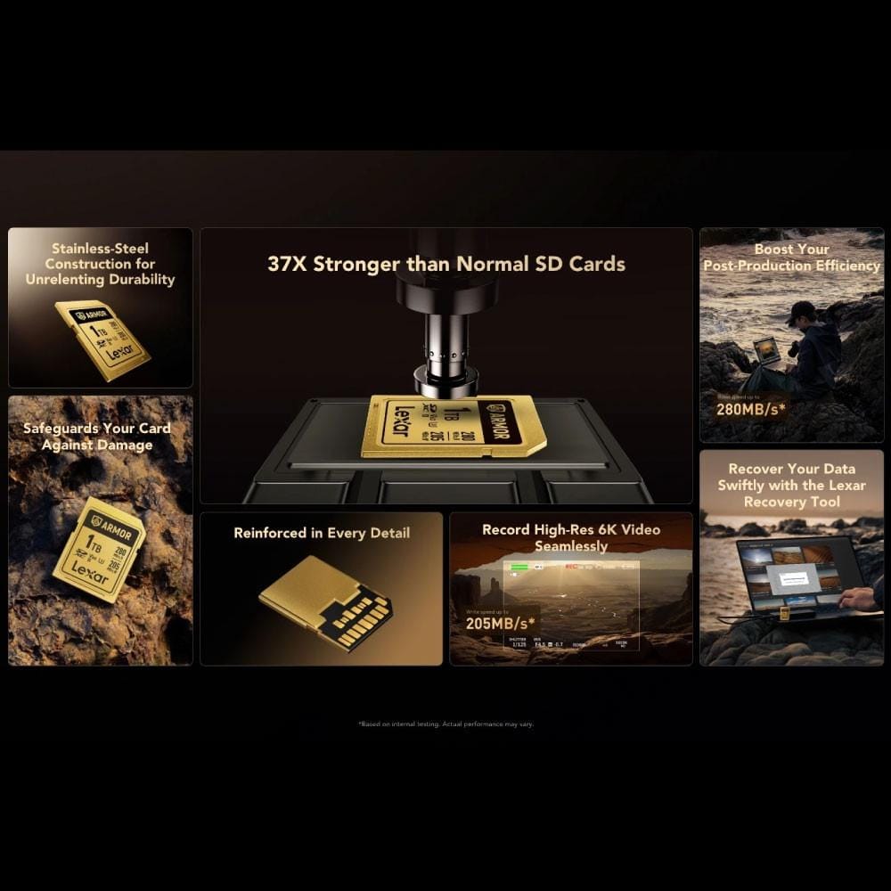 การ์ดหน่วยความจำ เอสดีการ์ด LEXAR ARMOR GOLD 128GB SD CARD FULL-HD 6K RW280/205MB/S (LSDAMGL128G-RNNNG)_4