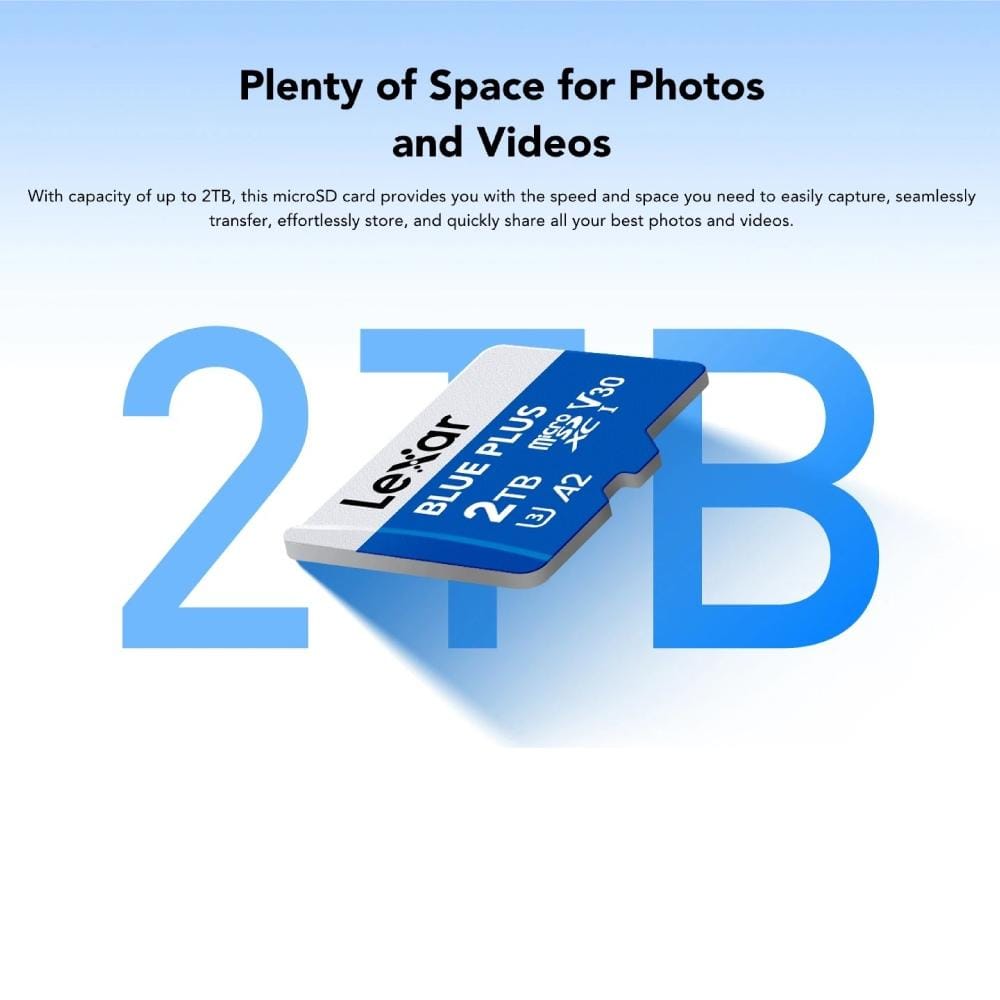 การ์ดหน่วยความจำ ไมโครเอสดีการ์ด LEXAR MICROSD CARD BLUE PLUS 256GB R170MB/S1 (LMSBLPL256G-BNANG) FOR SMARTPHONES TABLETS ACTION CAMERA_6