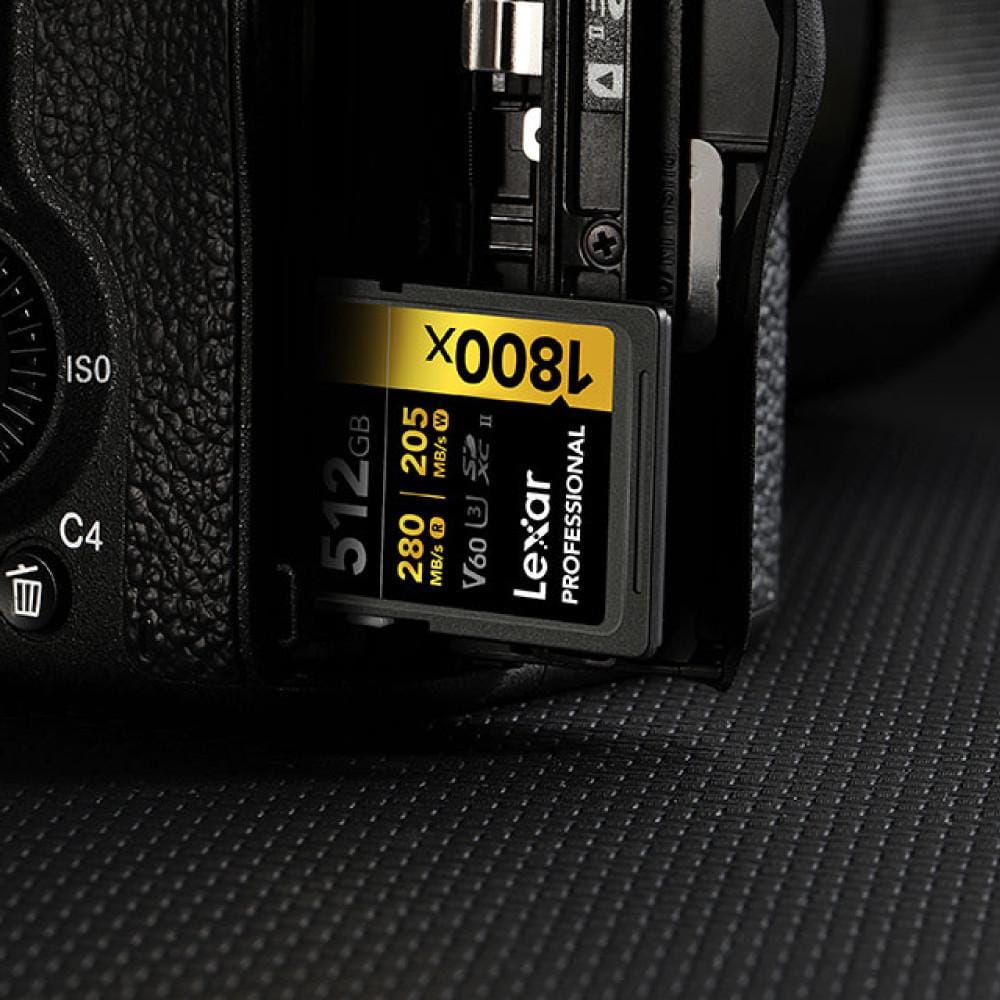 การ์ดหน่วยความจำ เอสดีการ์ด LEXAR SD1800X 64GB UHS-II U3 V60 SD CARD FULL-HD 3D 4K RW280/210MB/S (LSD1800064G) GOLD SERIES_5