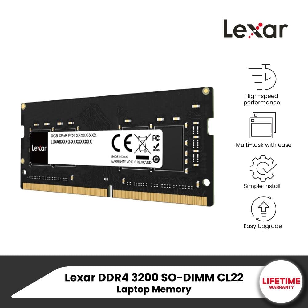 แรมโน๊ตบุ๊ค LEXAR 8GB DDR4/3200MHZ CL22 SO-DIMM RAM (4AS008G-B3200)_6