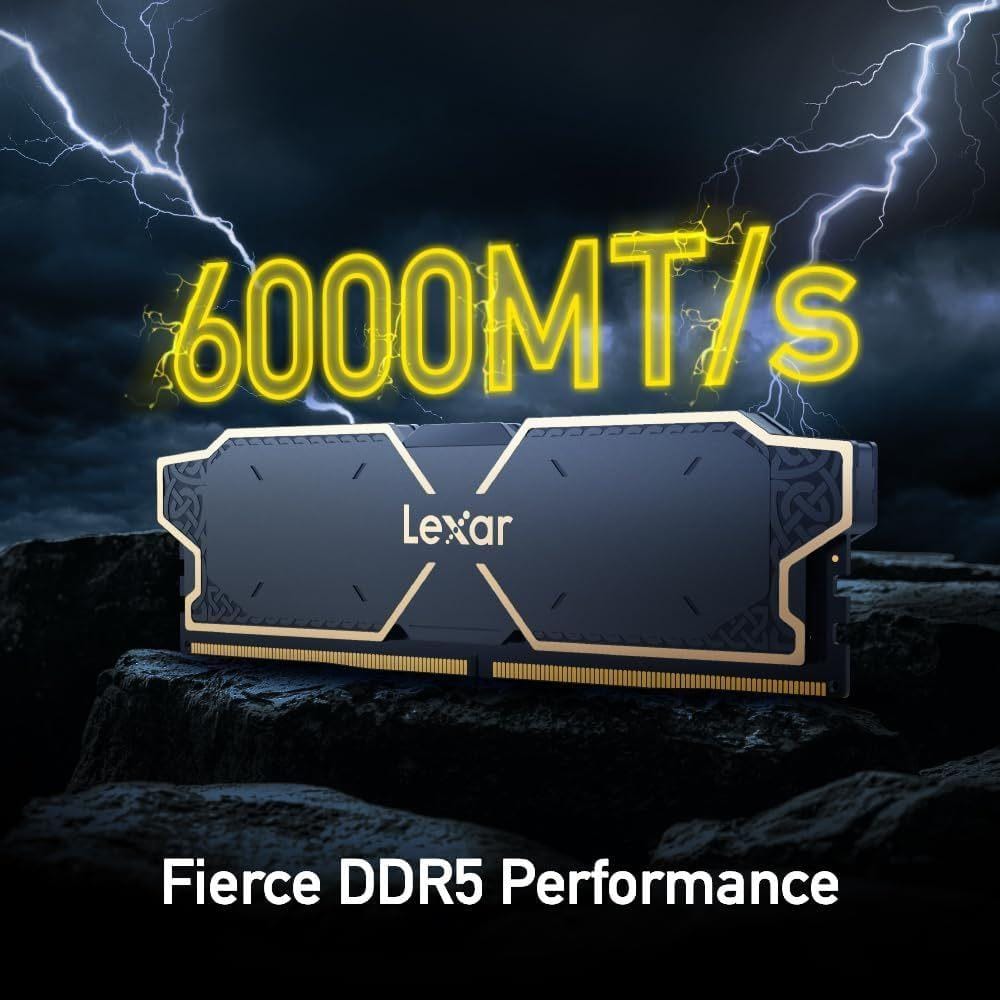 แรมพีซี LEXAR THOR OC BLACK DDR5 6000 U-DIMM 8GBX2 DUAL PACK (LD5U08G60C38LG-RGD)_6