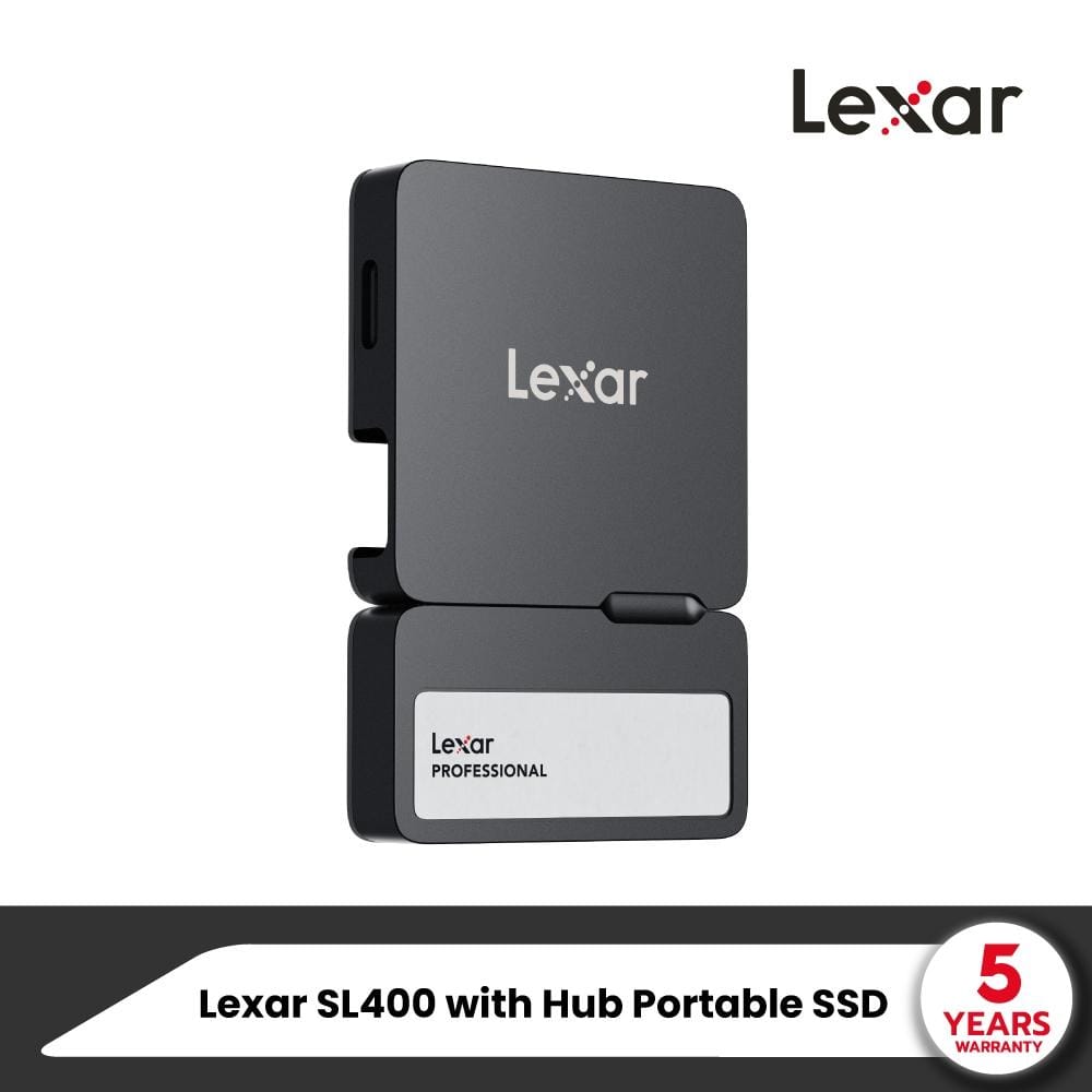 เอสเอสดีพกพา Lexar Professional Go Portable SSD SL400 with Hub 1TB Black (LSL400X001T-RNSNG) _5