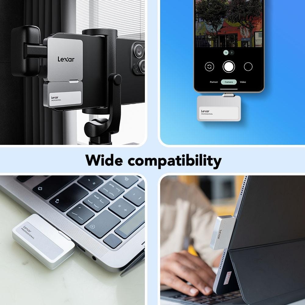 เอสเอสดีพกพา Lexar Professional Go Portable SSD SL400 with Hub 1TB Black (LSL400X001T-RNSNG) _3